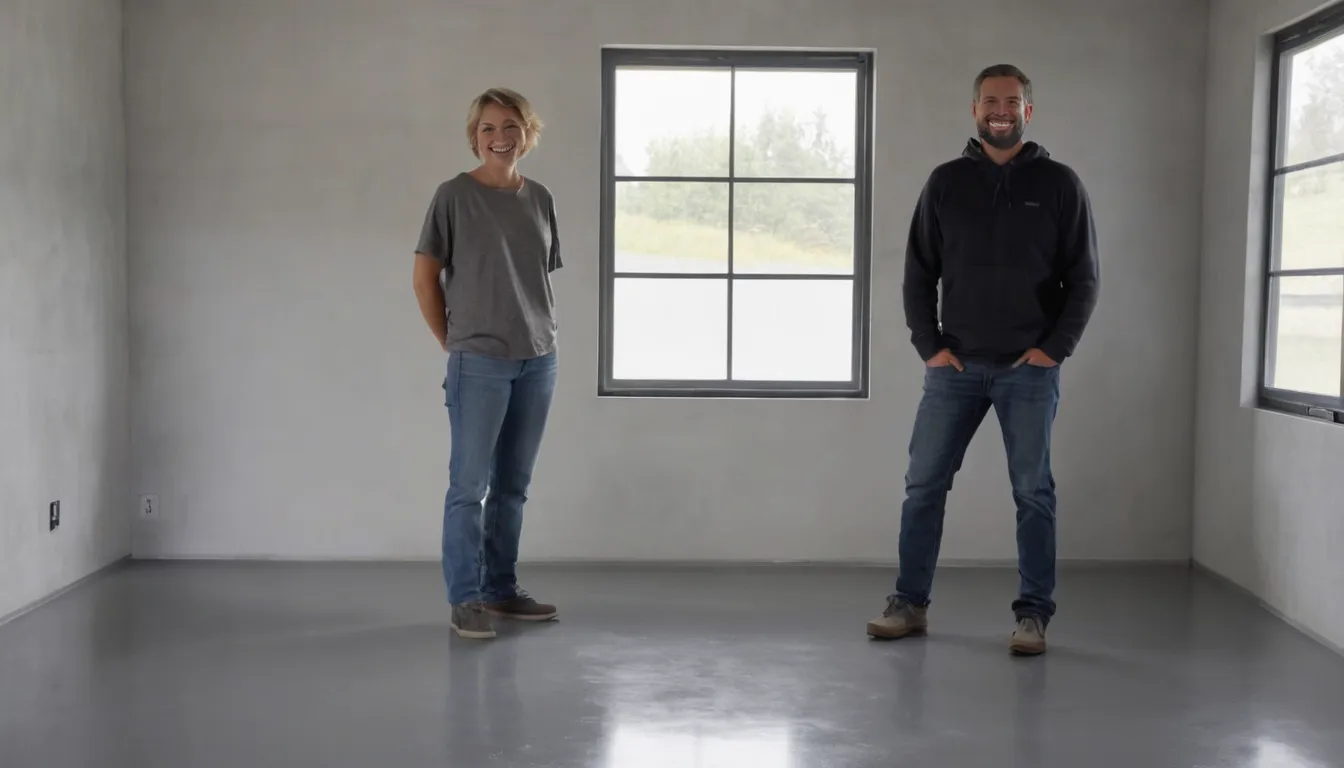 A freshly coated gray concrete basement floor in a Credit River home, bright and clean